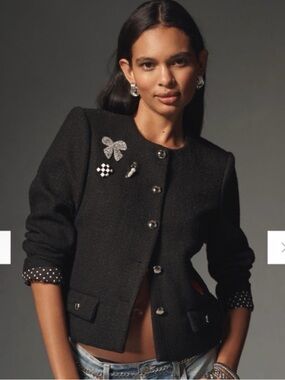 Anthropologie Tweed Pin Jacket